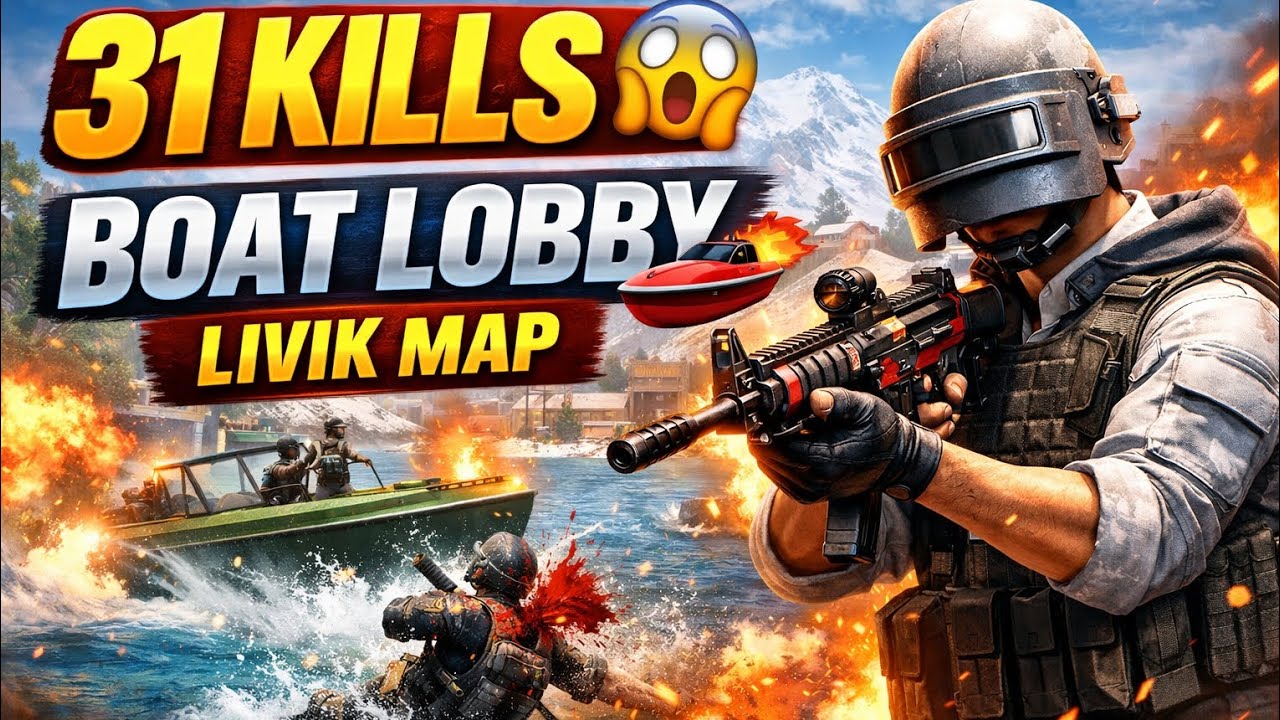 PUBG MOBILE 31kills boat lobby #livik 