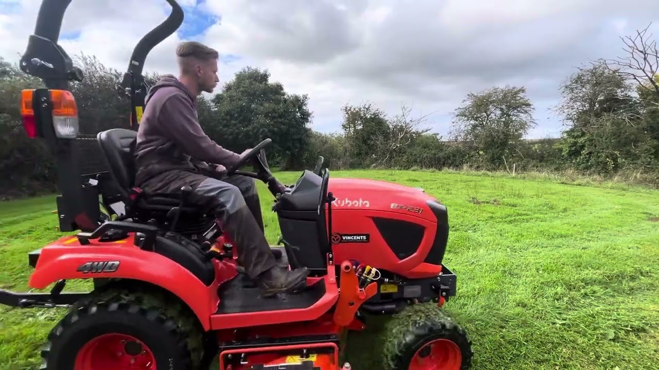 First cut with kubota bx231 and drive over deck