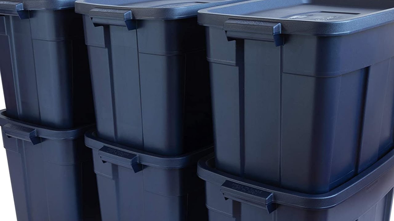 Rubbermaid Roughneck️ Storage Totes 18 Gal, Durable Stackable Storage Containers, Great for Garage