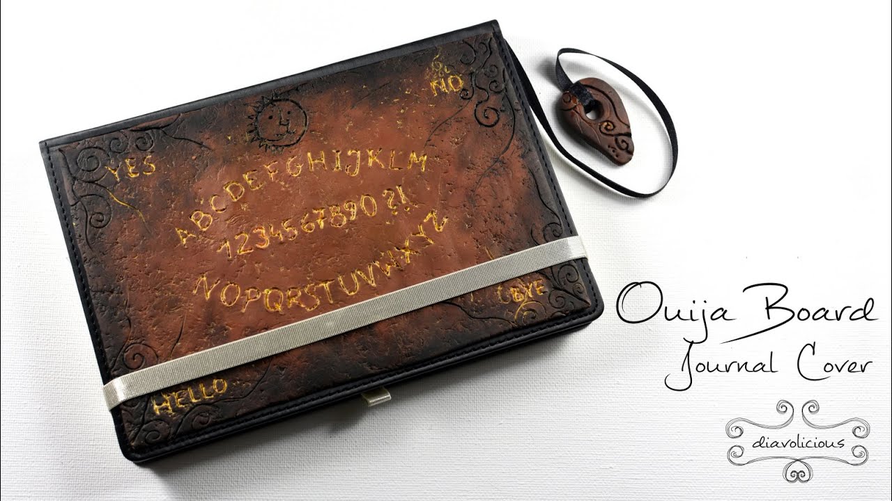 Ouija Board journal cover - Halloween polymer clay TUTORIAL