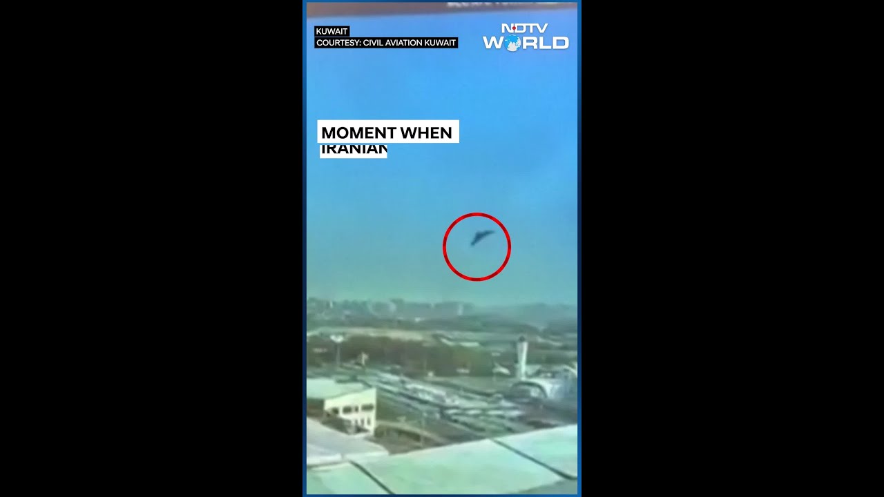 Moment When Iranian Drone Struck Kuwait Airport