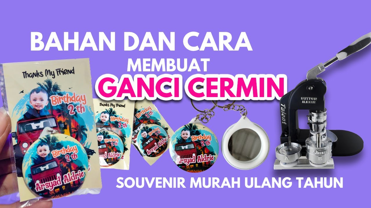 Bahan dan Cara membuat Gantungan Kunci Cermin | Souvenir Ultah | Gunlar Channel