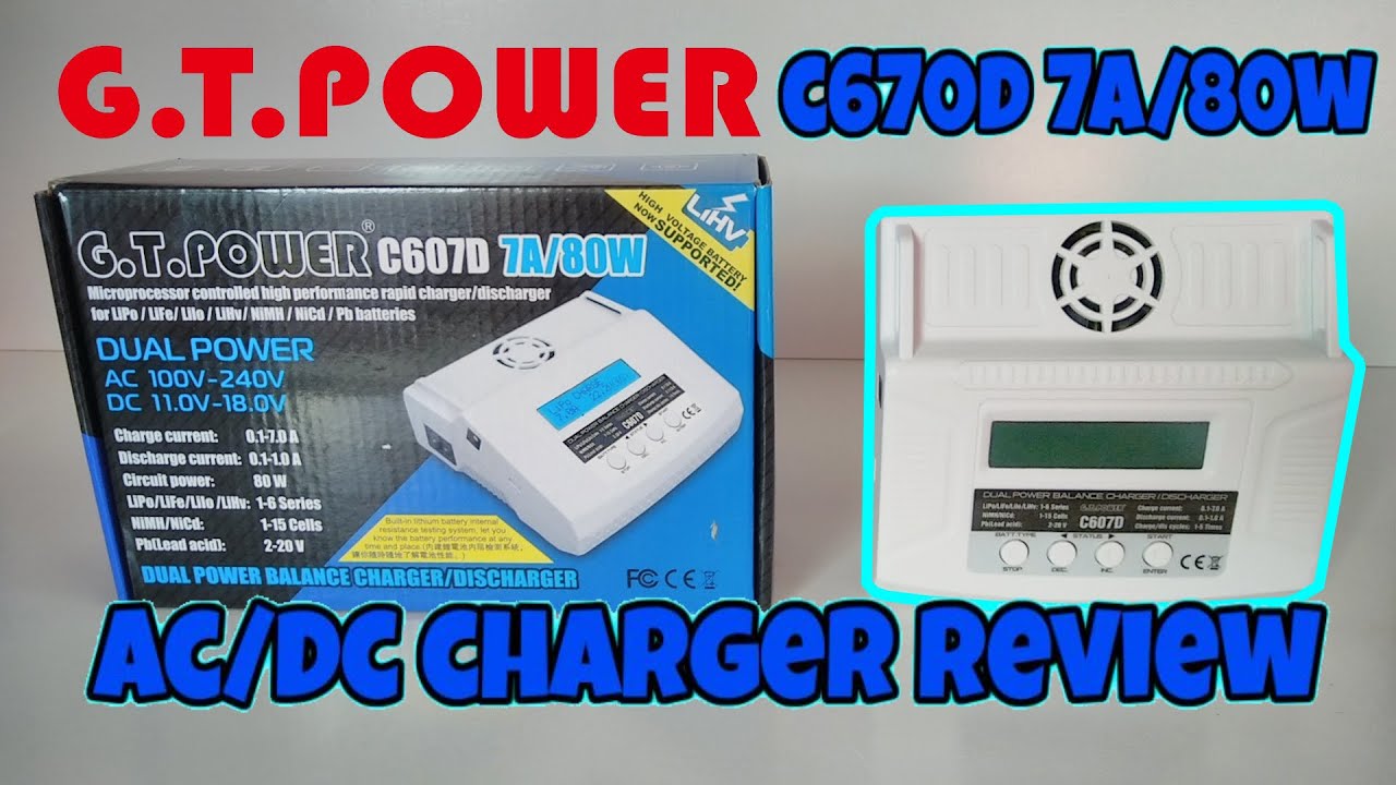Обзор зарядного устройства GT Power C670D AC-DC 7 А 80 Вт | Аккумуляторы LiPo LIHV LiFe Lilo NiMh...