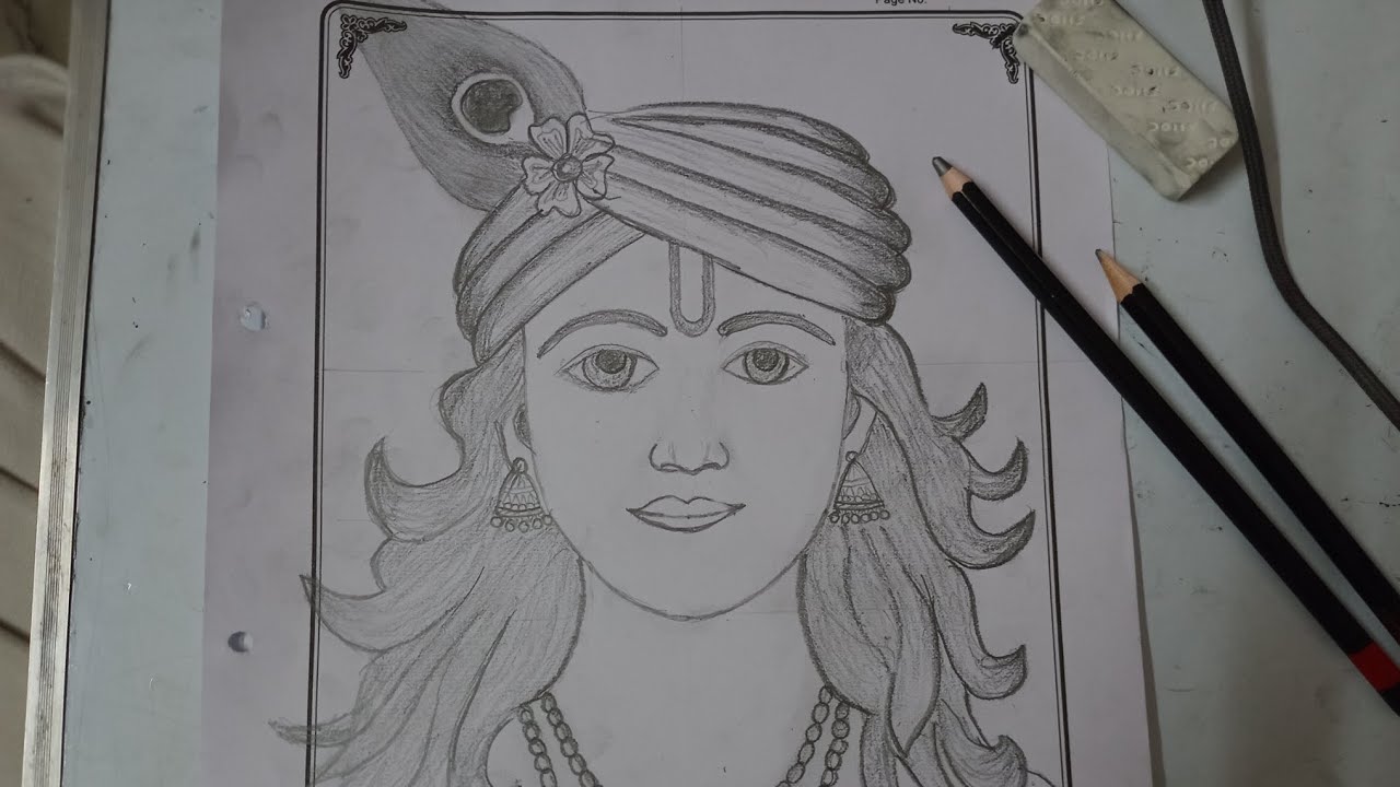 Sri Krishna God Drawing-53