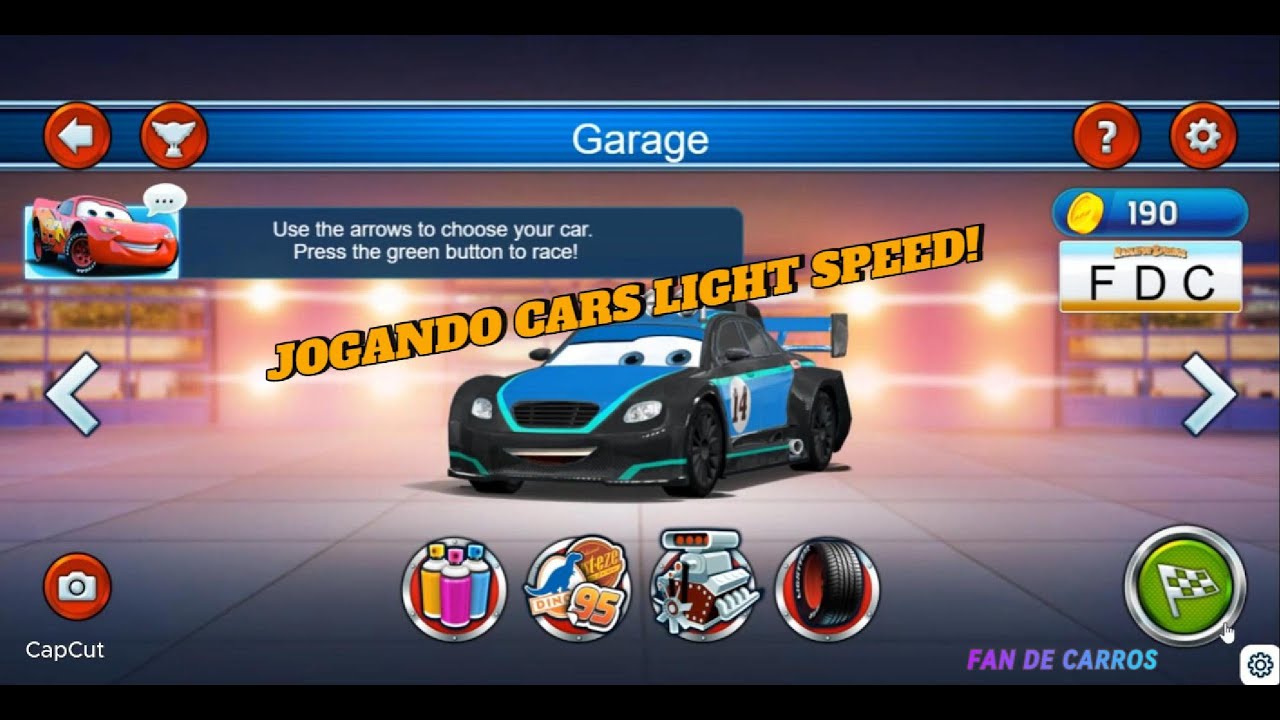 jogando cars light speed!