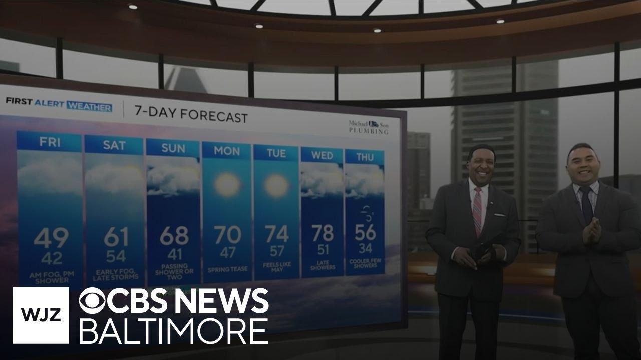 Cloudy, rainy weather in Maryland this weekend