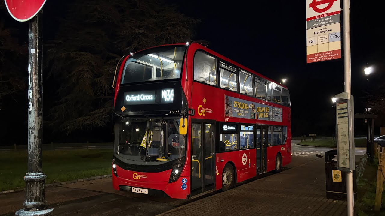 TFL N136 ➡️ 牛津廣場/哈姆雷斯玩具店 Oxford Circus/Hamleys Toy Store 🚌YY67 VFH/EH 163