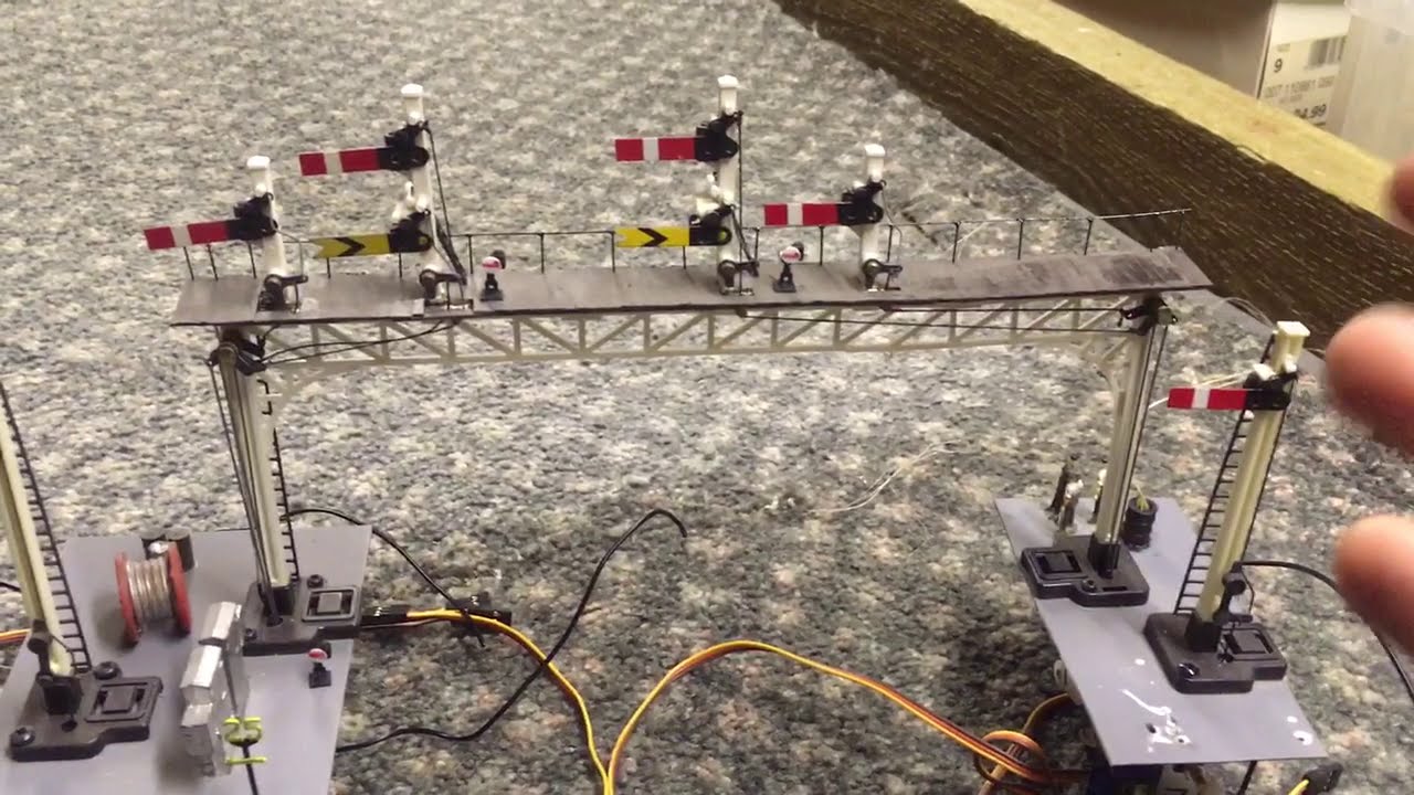 Triang Hornby kit bashed gantry signals. How I made them. MegaPoints controllers.