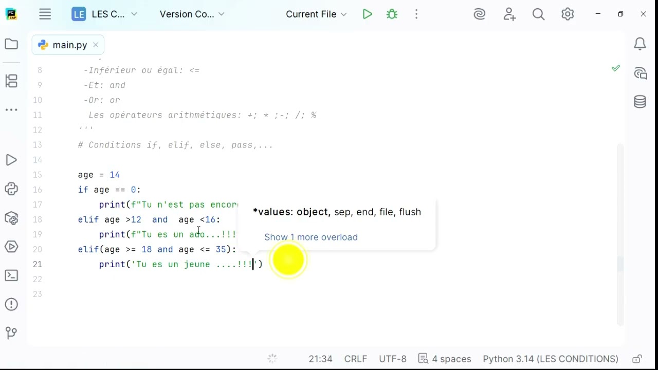 # -8- Les Conditions en Python