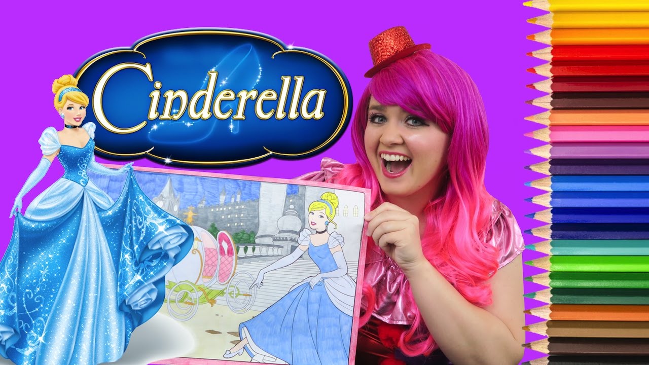 Coloring Cinderella Disney Princess GIANT Coloring Book Page Colored Pencil | KiMMi THE CLOWN