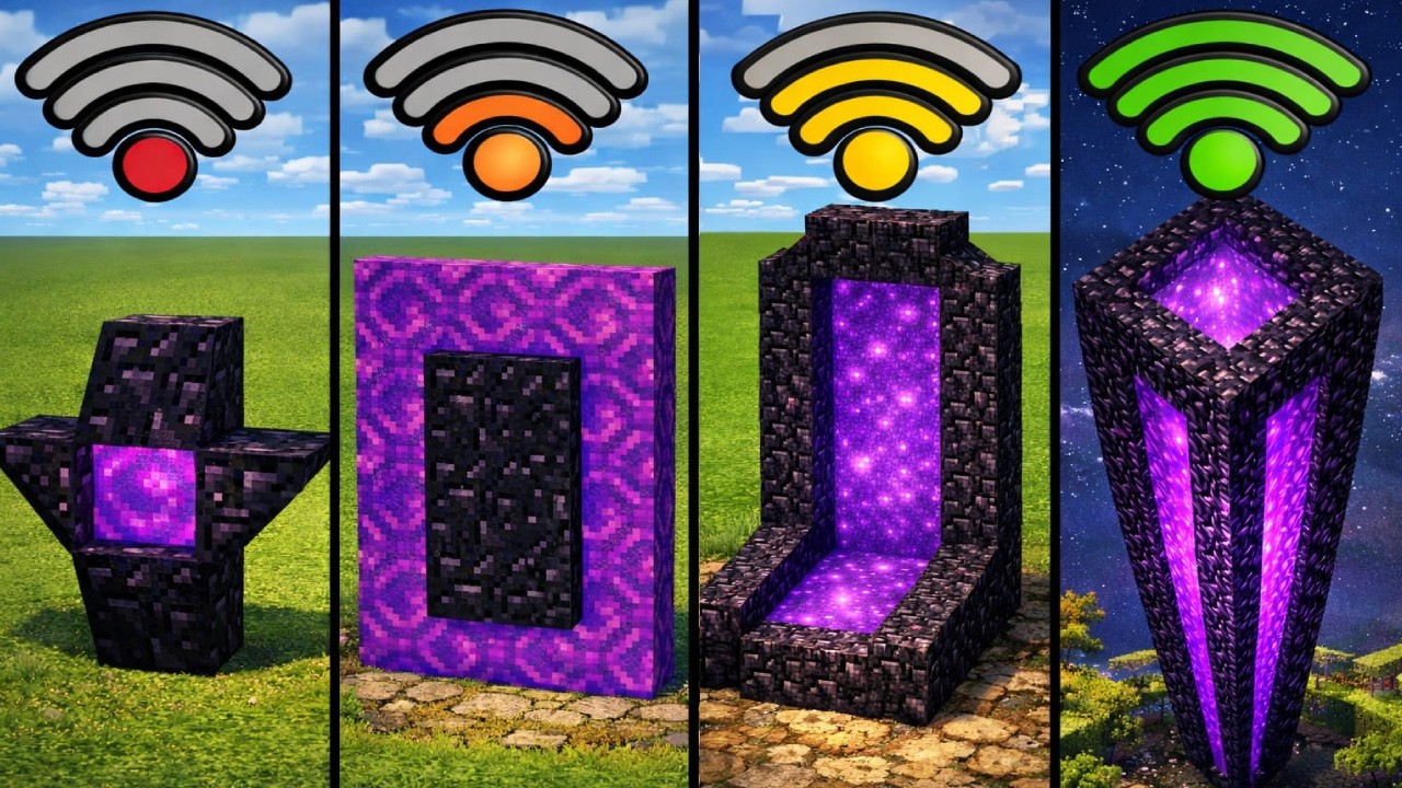 Nether Portal with Various Wi-Fi in Minecraft Experiment
