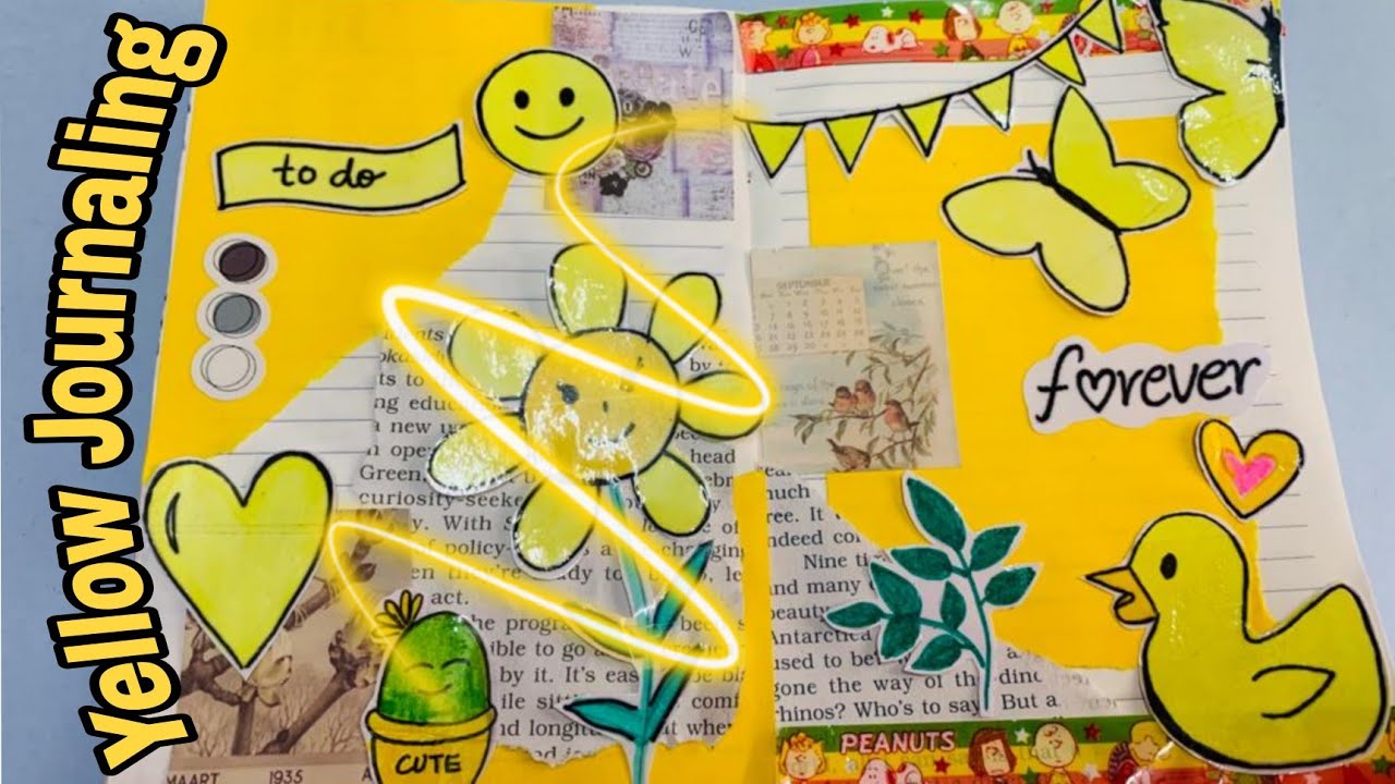 Yellow Journal With Me💛 | Simple Journal Ideas #salhacreation
