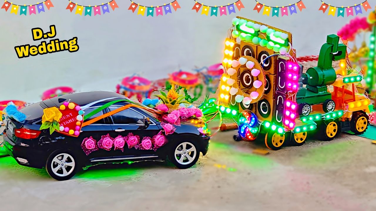 DIY Mini Wedding DJ Road Lights shaadi wala DJ | Creative DJ with Loading Truck Decoration At Home