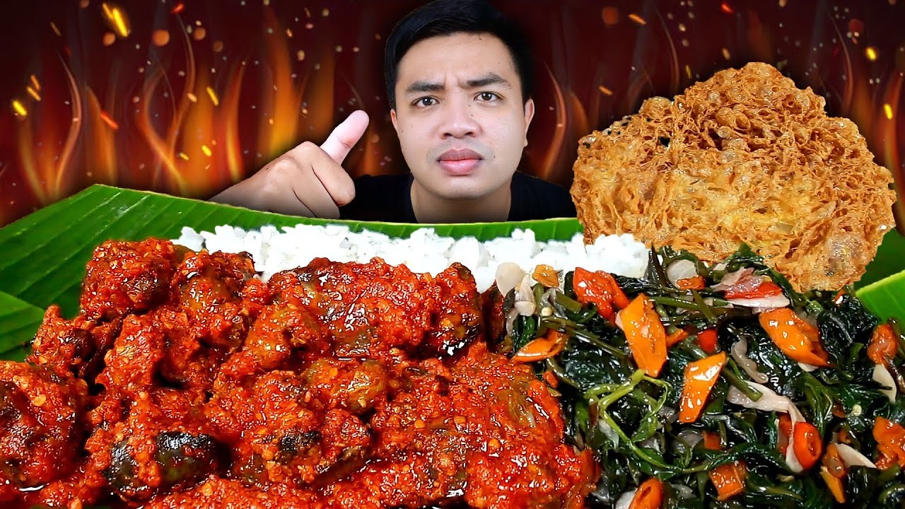BIKIN NGILER!! MUKBANG SAMBEL ATI AMPELA BALADO MERCON + TUMIS SAYUR KANGKUNG