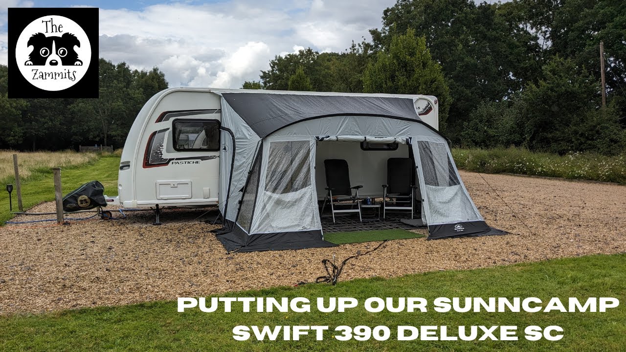 Putting up our Sunncamp Swift 390 Deluxe SC Awning