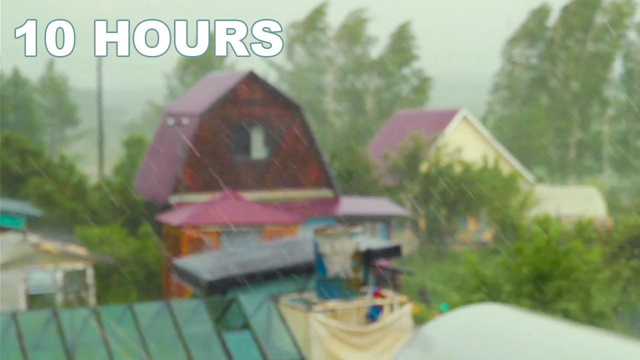 10 Hours of Rain Sounds 🌧 in Village House Roof for Sleeping. Ultimate ASMR White-Noise, Study Noise