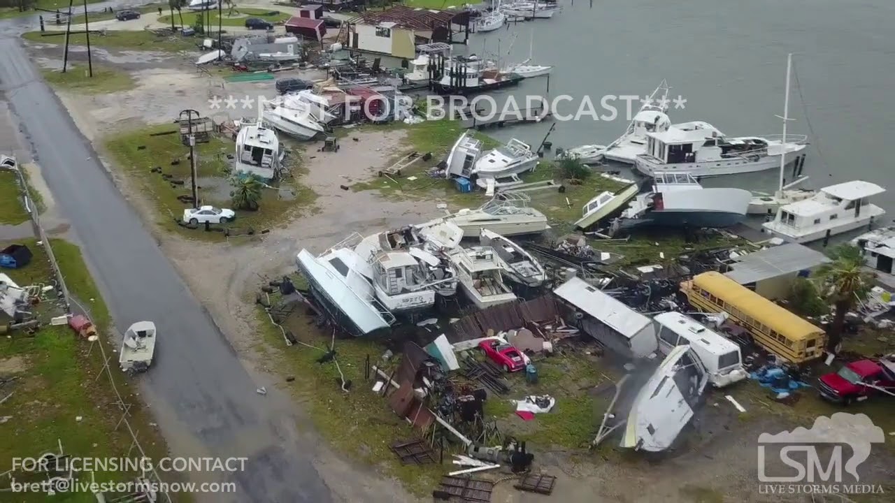 08-26-2017 Rockport, Texas - Hurricane Harvey aerial imagery destruction