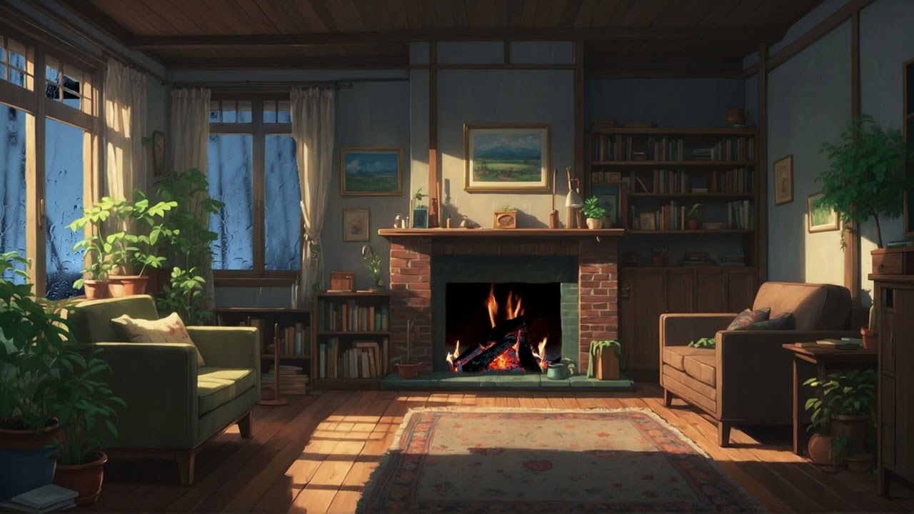 Sala com lareira / SOM AMBIENTE 🎵 🎶