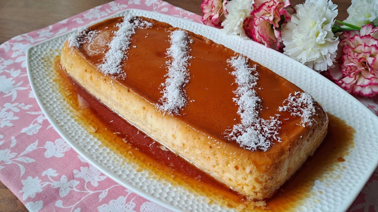 Aggiungi il latte condensato alle uova e prepara questa ricetta/budino al cocco e latte condensato