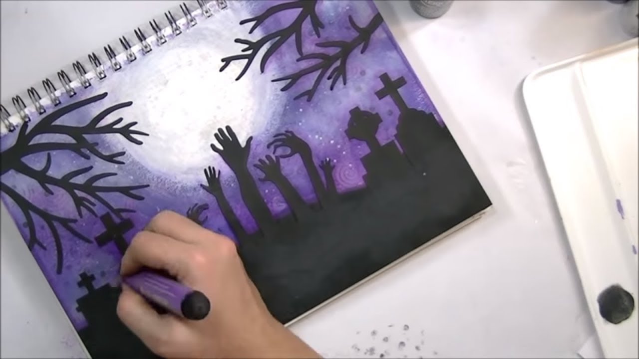 Halloween  Art Journal Page - Mixed Media