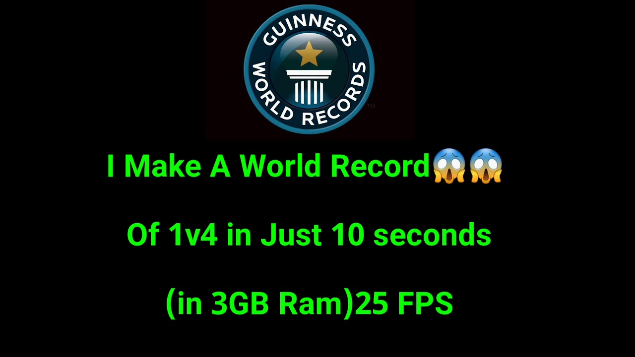 (3GB Ram)25FPS 1v4 in 10 seconds | World Record |HyperElite ||