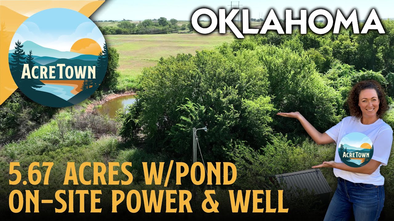 Oklahoma Land for Sale | 5.67 acres w/Pond | Cleared | On-Site Power & Water Well | No Restrictions!