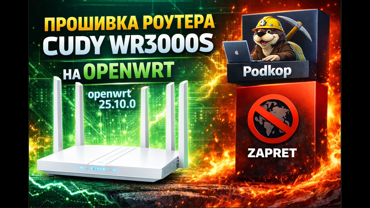 Прошивка Cudy WR3000S на openwrt 25.10.0
