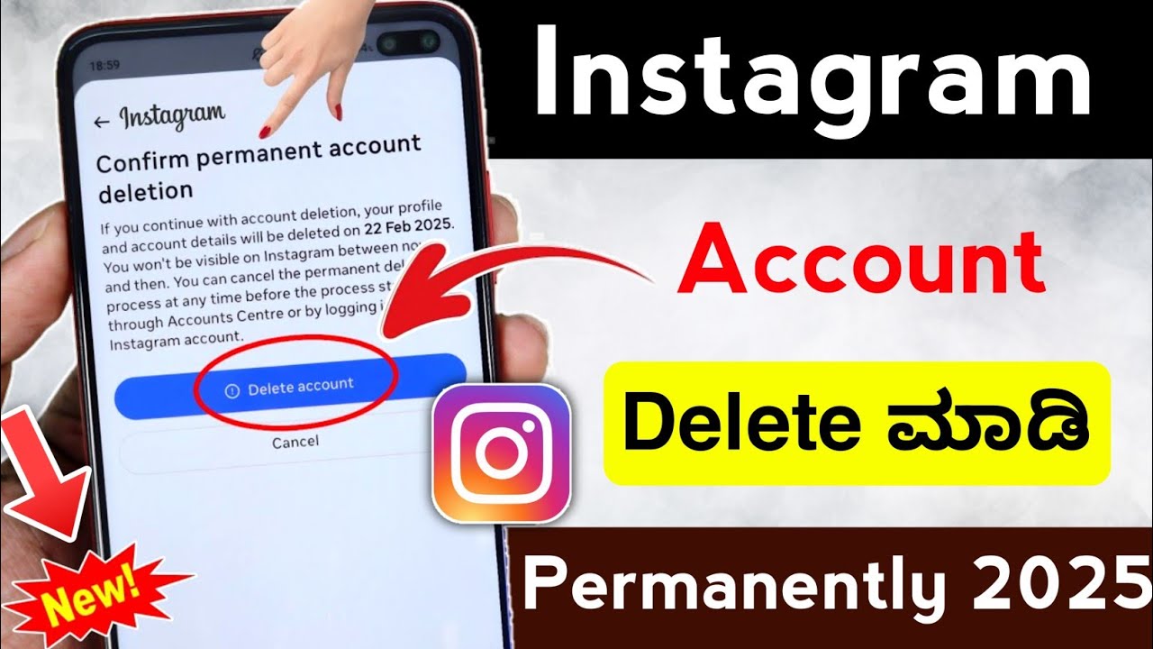 Instagram Account Delete Permanently in Kannada 2025 | How to Delete Instagram Account Permanently