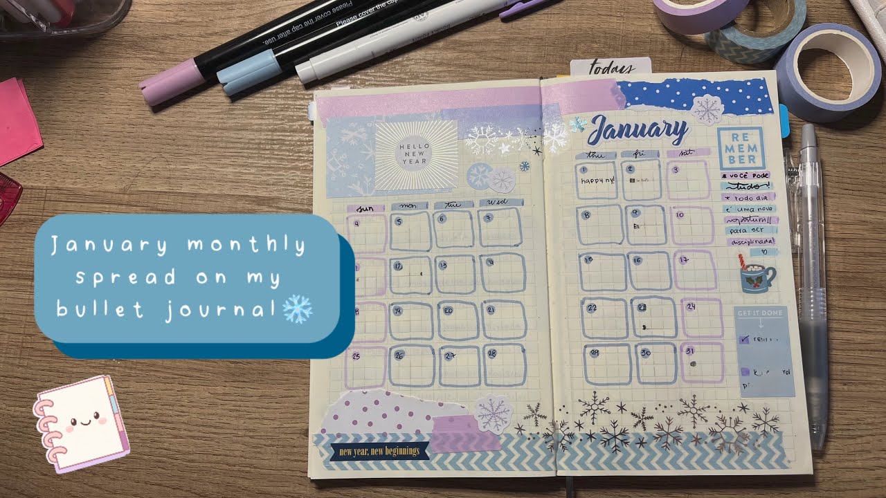 January monthly spread and weekly spread (Winter theme) on my Midori and Traveler’s notebook