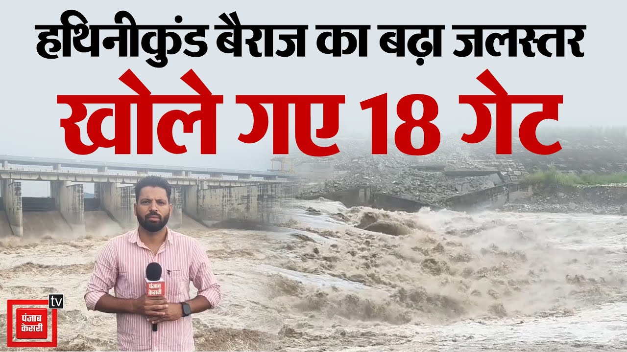 Yamunanagar में यमुना नदी का बढ़ा जलस्तर, खुले हथिनीकुंड बैराज के 18 गेट, Delhi में बाढ़ के संकेत