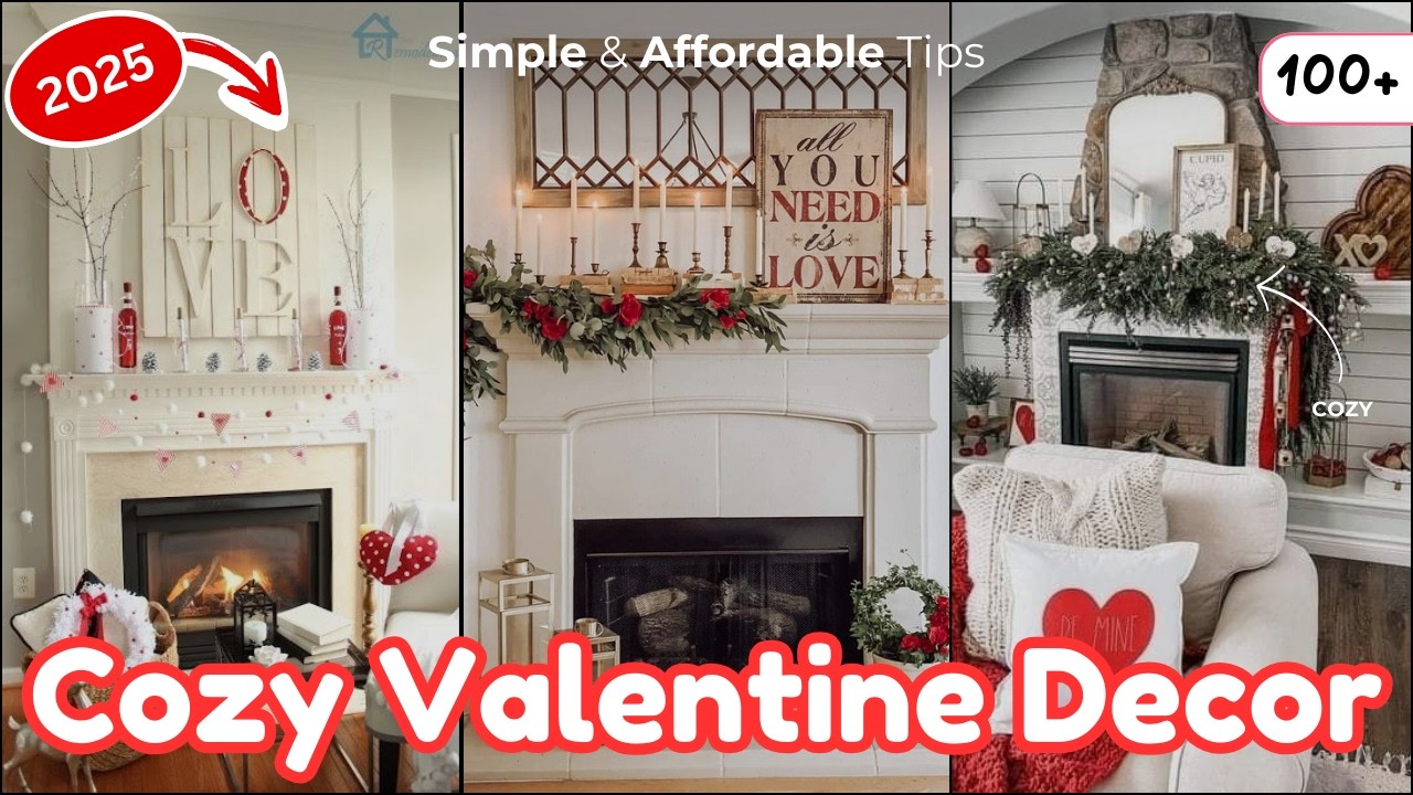 100+ Valentine&rsquo;s Mantel Decor Ideas 2025 | Create a Romantic Fireplace
