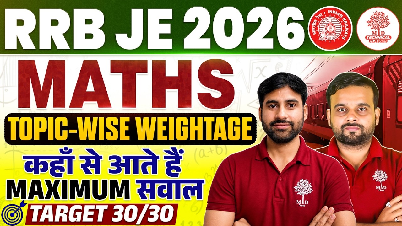 RRB JE 2026 Notification | RRB JE 2026 Maths Syllabus | RRB JE Maths Topic Wise Weightage
