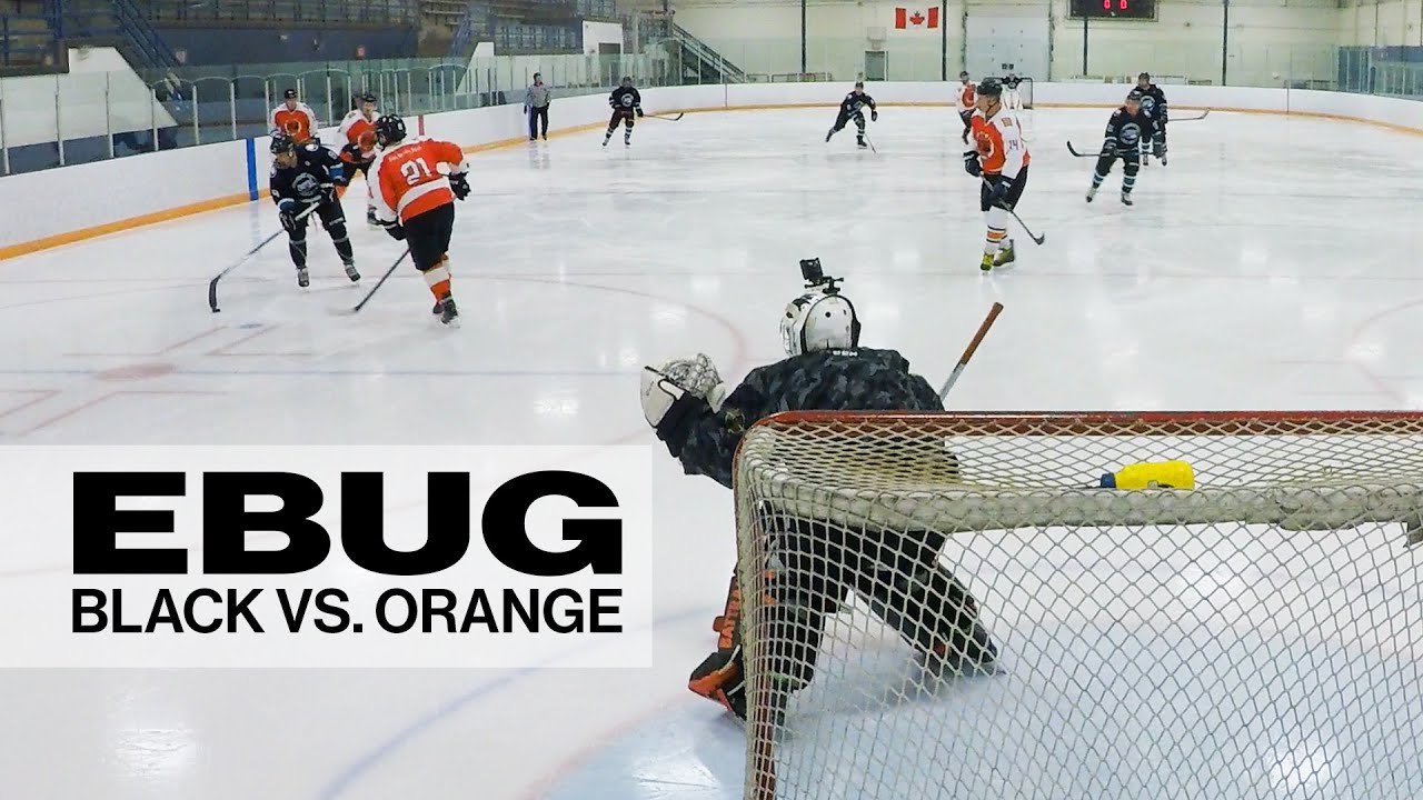 Ebug 2nd game of the night/Black vs. Orange/ Beer League Hockey. Goalie POV & Mic'd Up.