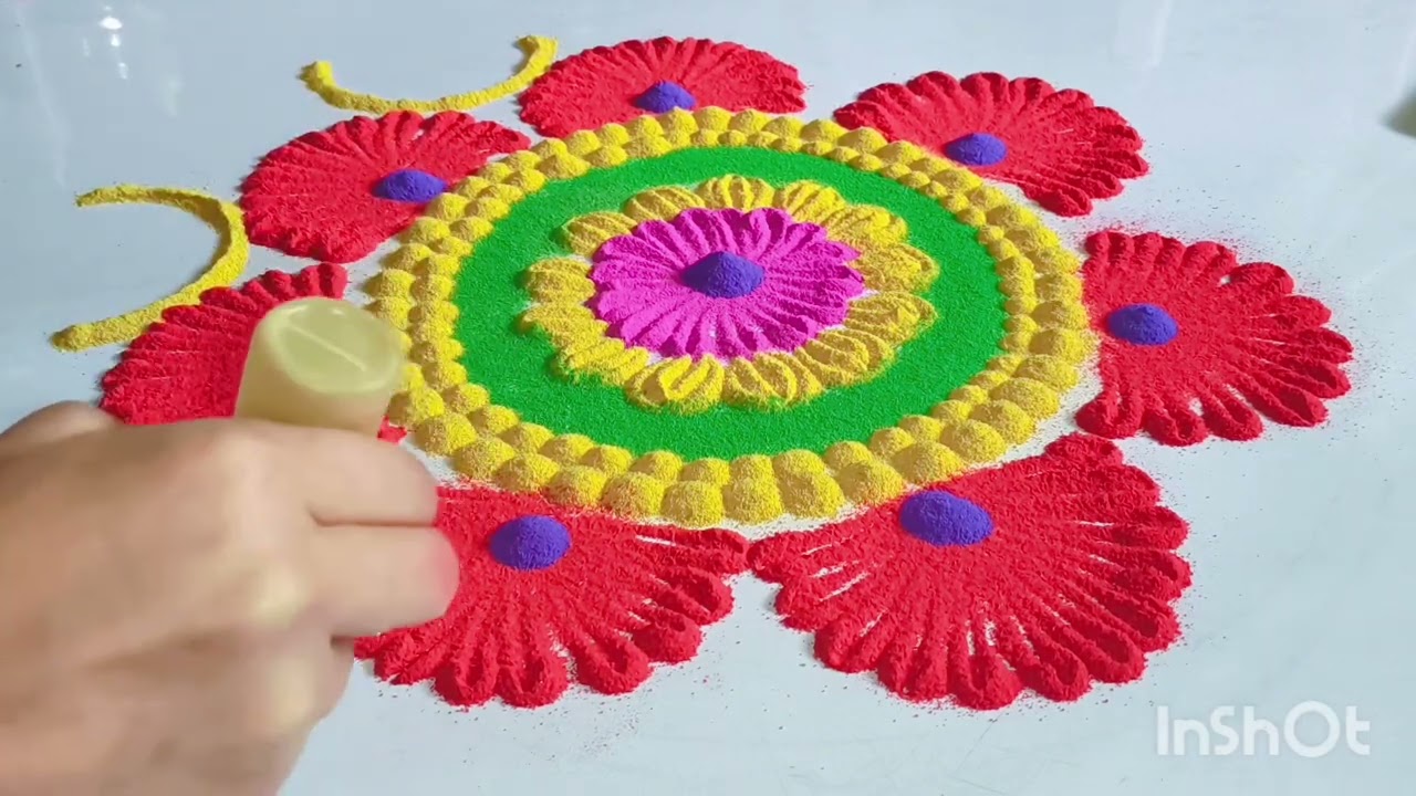 Easy Rangoli Designs | Rangoli Design For Beginners | Rangoli Designs | Rangoli Video | #rangoli 