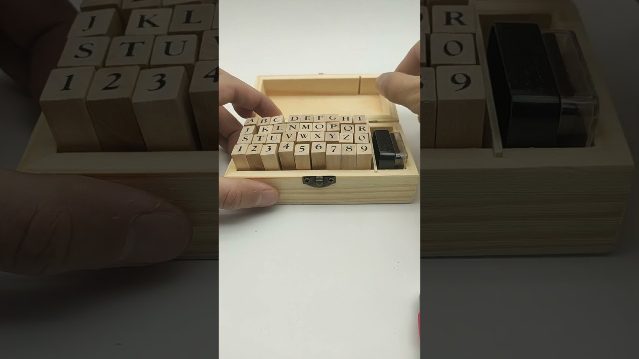 Alphabet Stamps Set With Inkpad Wooden Box For Card Making Scrapbooking Journaling Diary Album