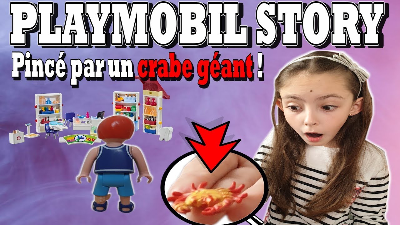 PLAYMOBIL STORY : Pincé par un crabe géant direction la pharmacie (HISTOIRE) 9420