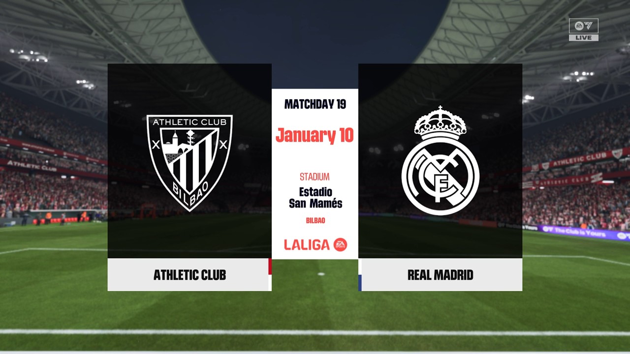 EA FC 26| Athletic Club vs Real Madrid | Jornada 19 | 2025-26 La Liga w/Real Madrid