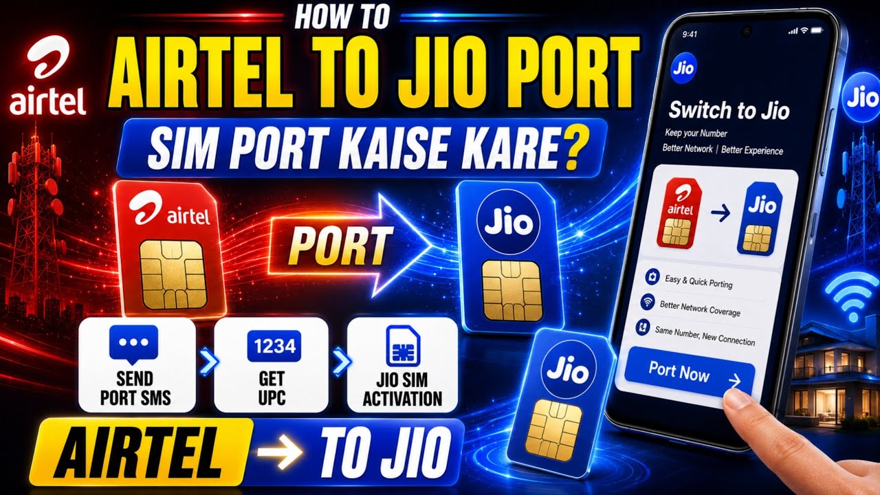 Airtel To Jio Port | Airtel Ka SIM Jio Me Kaise Port Kare | How To Port Airtel To Jio