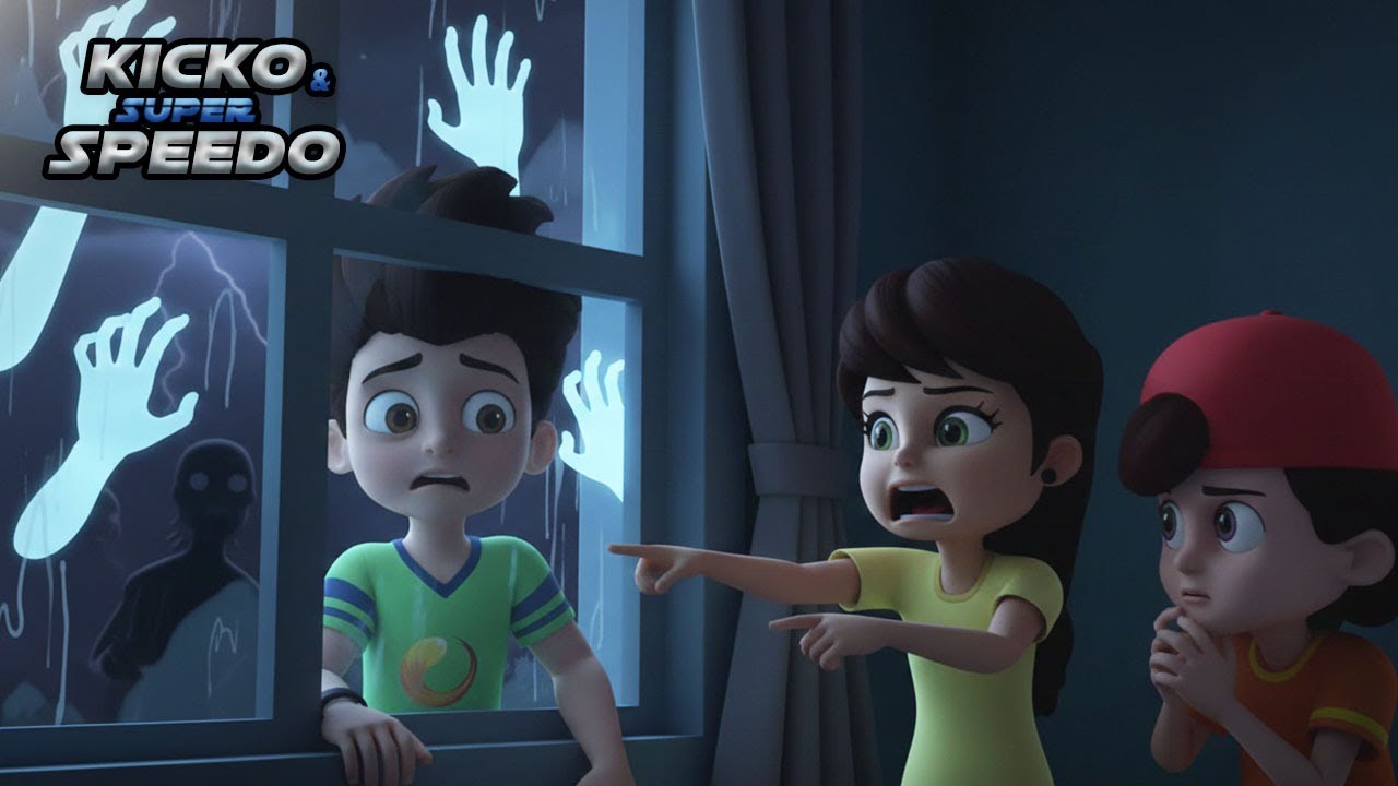Kicko ने खिड़कियों पर चलती हुई भूतिया हथेलियाँ देखीं | Funny Cartoon | Kicko & Super Speedo