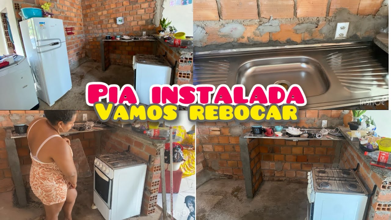 MINHA COZINHA DE CARA NOVA🙌 PIA + REBOCO