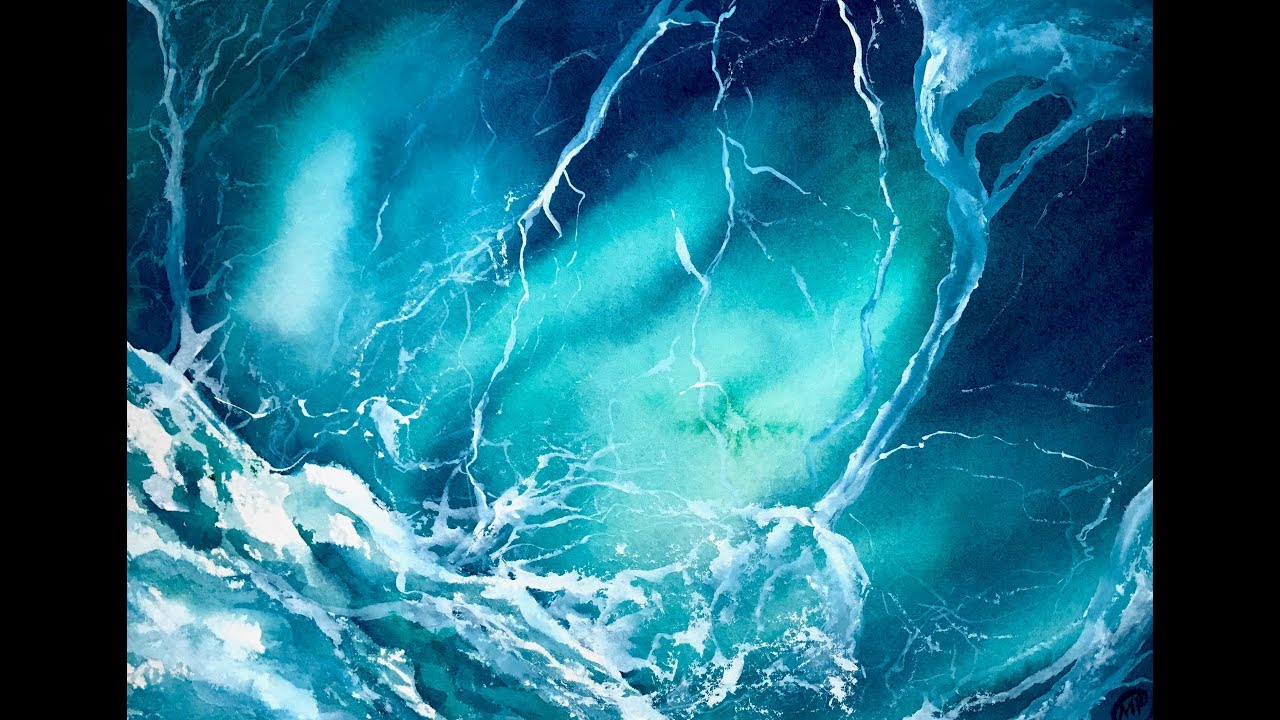 Sea Foam in Watercolors Painting Tutorial
