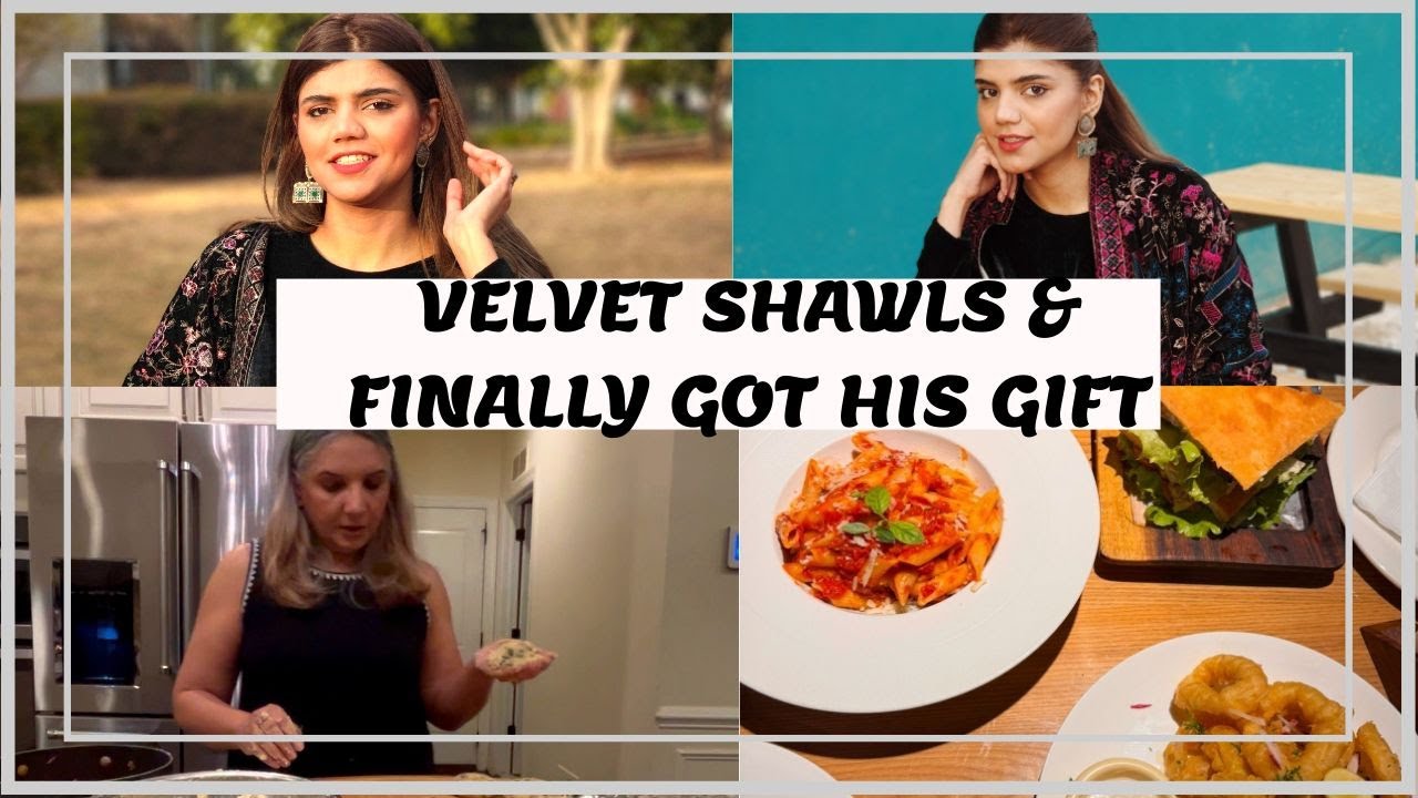 3 VELVET SHAWLS!! MAMA KI ALOO CUTLET RECIPE FROM AMERICA - Vlog