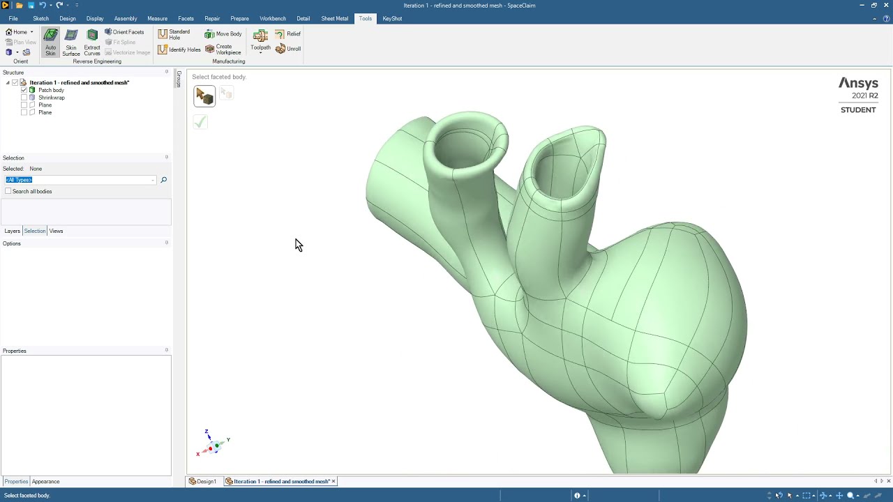 ANSYS SpaceClaim 2021 STL convert to Geometry