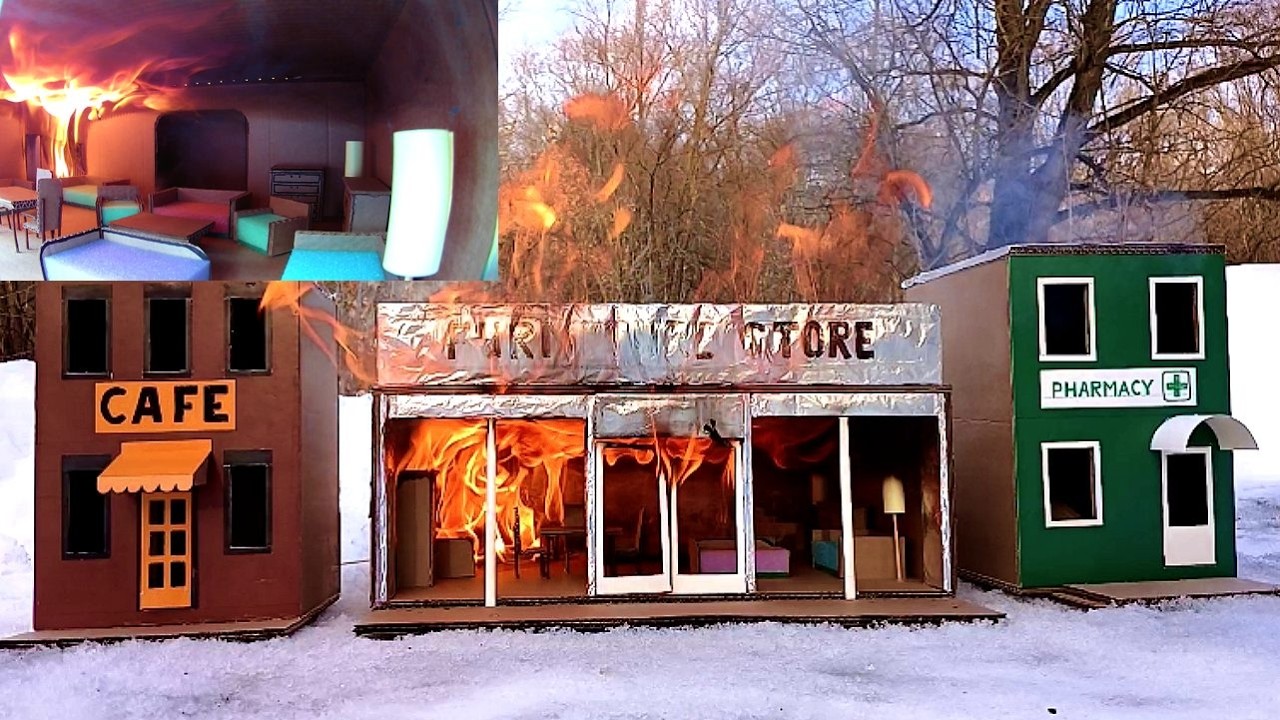 MASSIVE FIRE in Cardboard City! Saving the Furniture Store POV