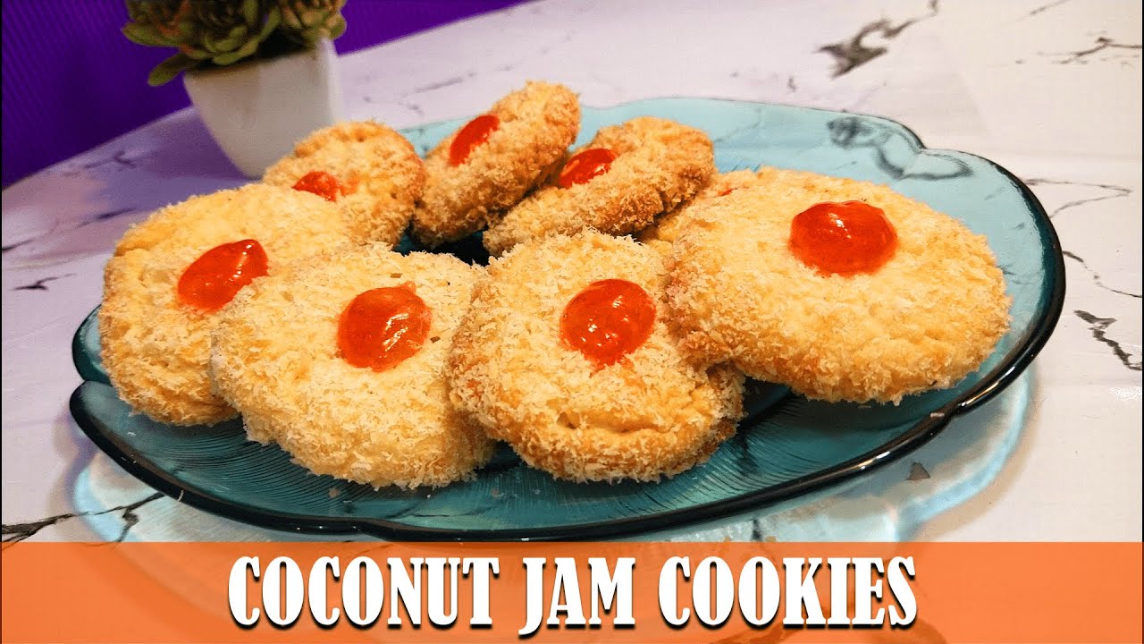 Coconut Jam Cookies Recipe By Masala Magic | Coconut Thumbprint Cookies Recipe |