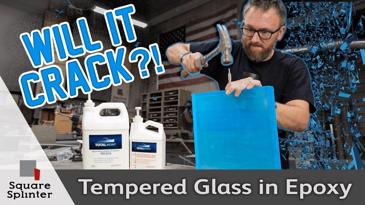 Can you break tempered glass encased in epoxy?