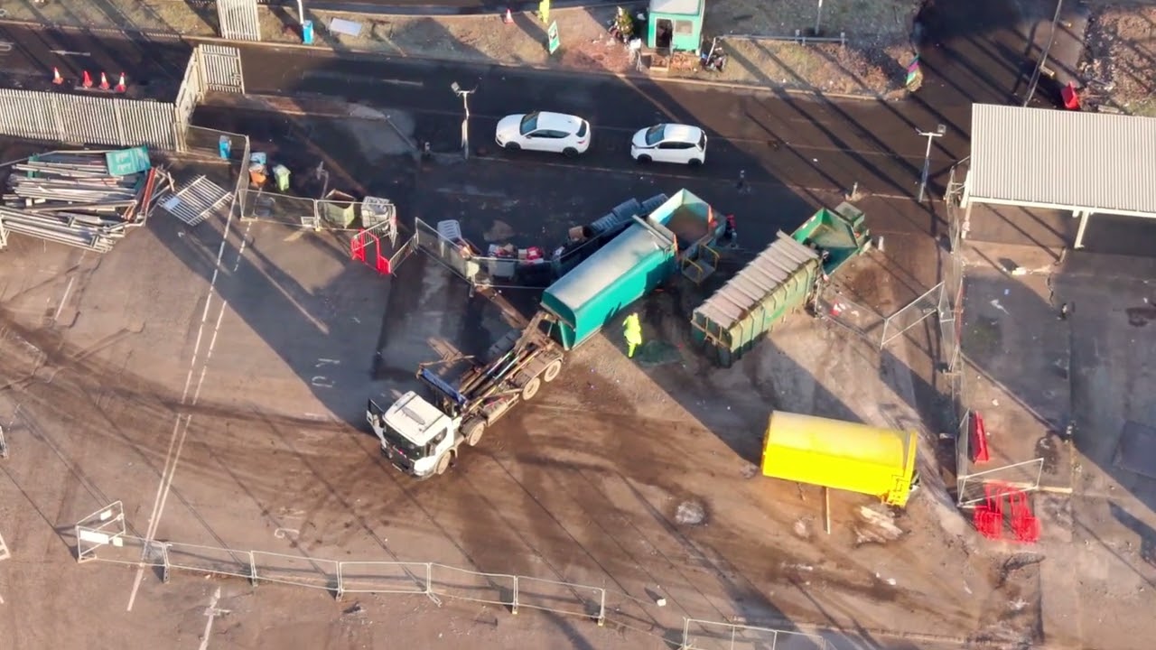 Queenslie Dump | Drone Footage of Site Activity & Truck Unhooking