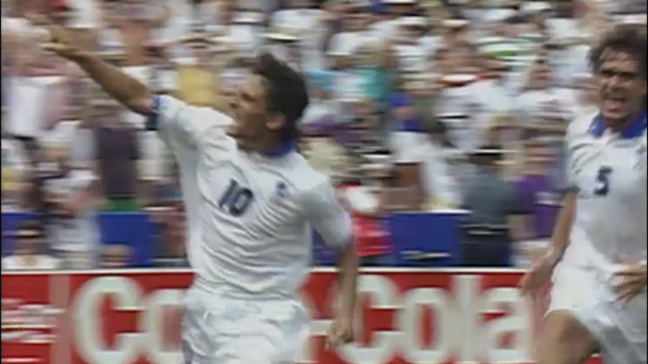 ITALIA-NIGERIA 2-1 (5/7/1994) Pareggio di ROBERTO BAGGIO - Radiocronaca di Sandro Ciotti (Usa '94)