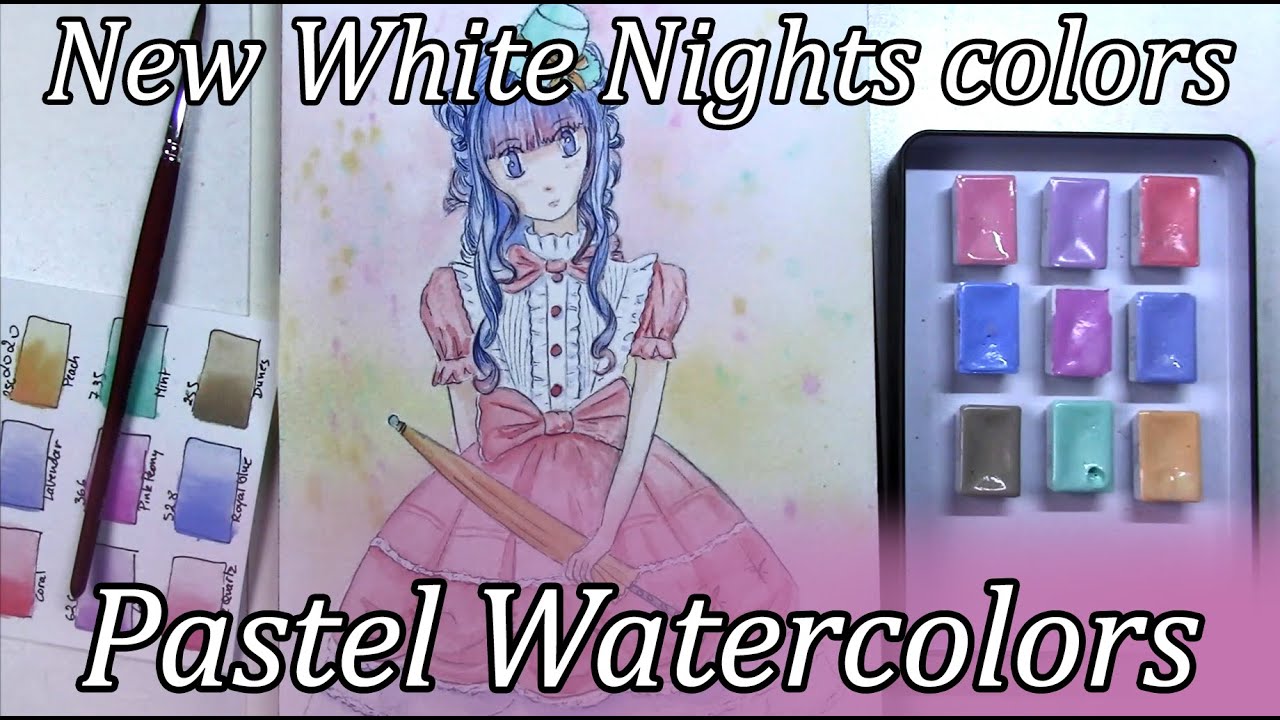 White Nights pastel watercolors // Review and painting demo // Being way out of my comfort zone!!