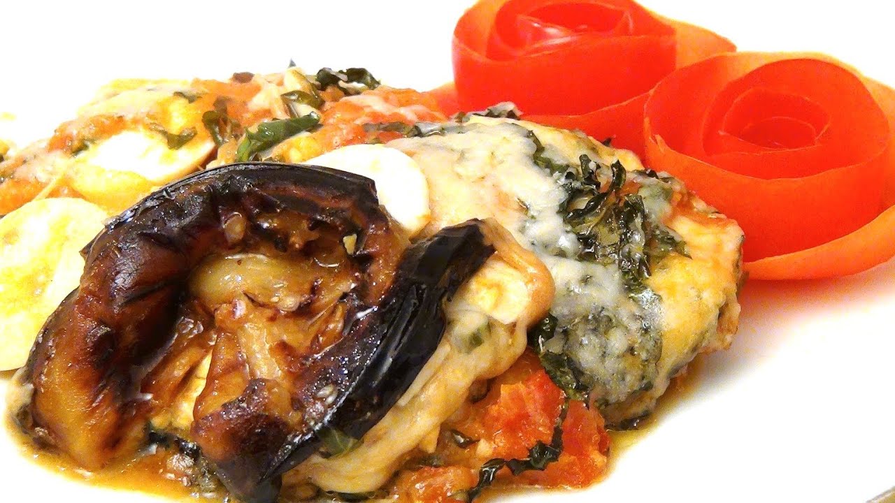 Auberginen Auflauf mit Mozarella und Tomate / vegetarisch / Rezept / Video Anleitung
